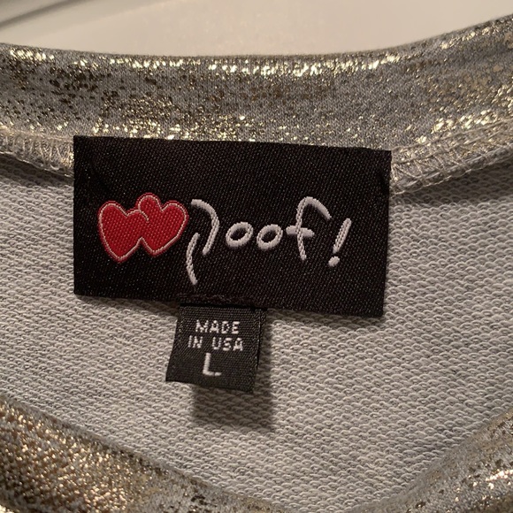 Poof! Metallic Gold Crop Top Large - Picture 3 of 8